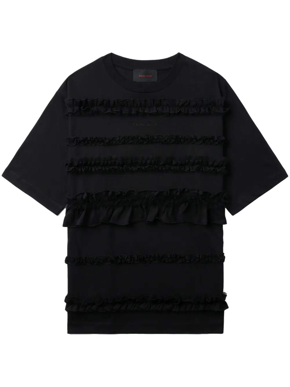 

Футболка с оборками Simone Rocha, черный
