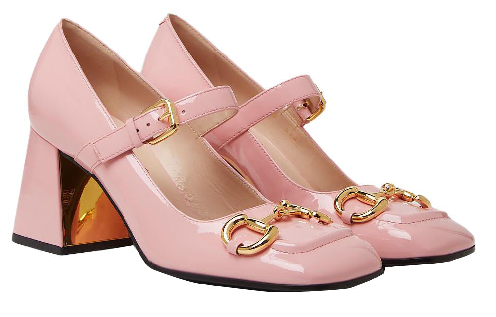 Кроссовки (WMNS) Gucci Mid-heel Pump With Horsebit 'Rose' — фото 3