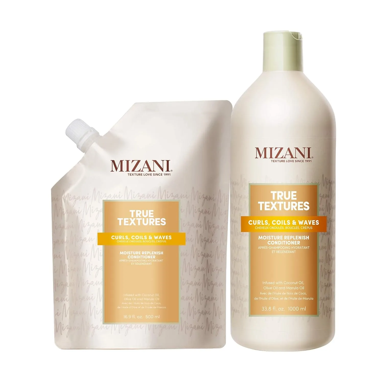 Кондиционер Mizani True Textures Moisture Replenish - Глубоко увлажняющий кондиционер для кудрявых волос с кокосовым и оливковым маслом, против пушистости, без силиконов и парабенов. Набор из 2 штук, Olive