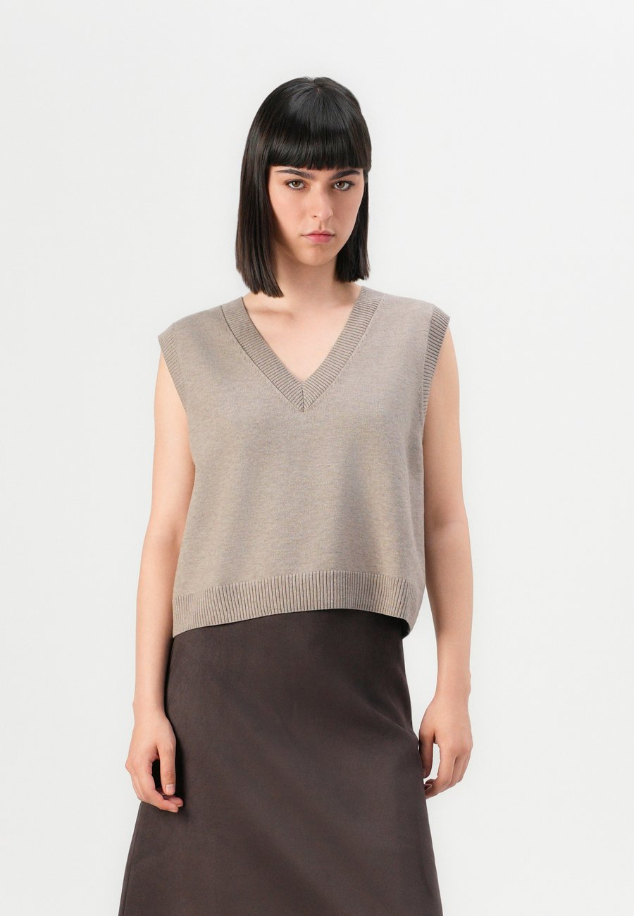 

Джемпер ONLY ONLCOCO LIFE VNECK VEST, Fungi/Light Brown