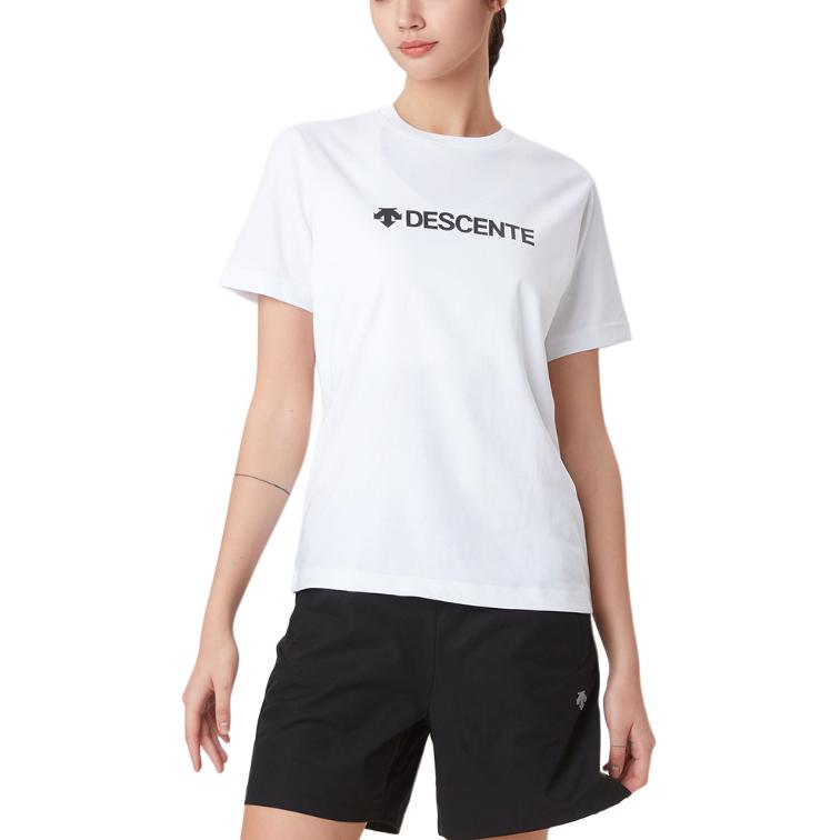 

Футболки унисекс с круглым вырезом, средней толщины Descente, белый