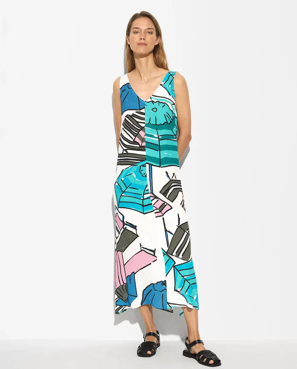 

Платье миди без рукавов с принтами Parfois, мультиколор