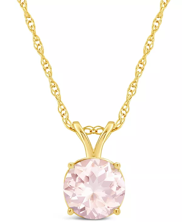 

Ожерелье с подвеской из 14-каратного желтого золота с морганитом (1-1/4 карата) Macy'S, peach