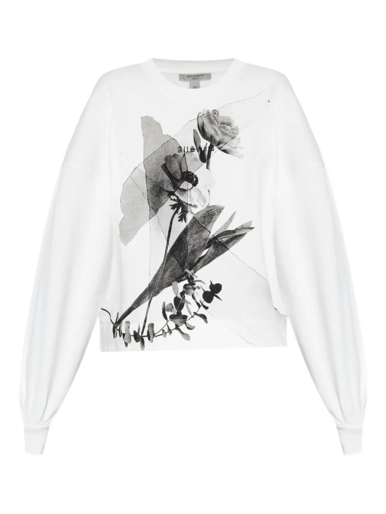 

Хлопковая толстовка с цветочным принтом AllSaints, белый