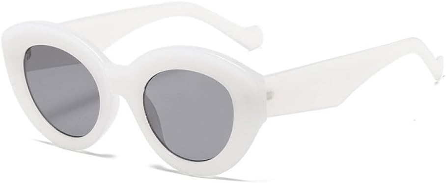 

16 цветов Ins Популярные модные солнцезащитные очки большого размера для женщин, ретро-очки, защита от УФ-излучения UV400, модные овальные солнцезащитные очки для мужчин UOVSAW, C10 White Grey