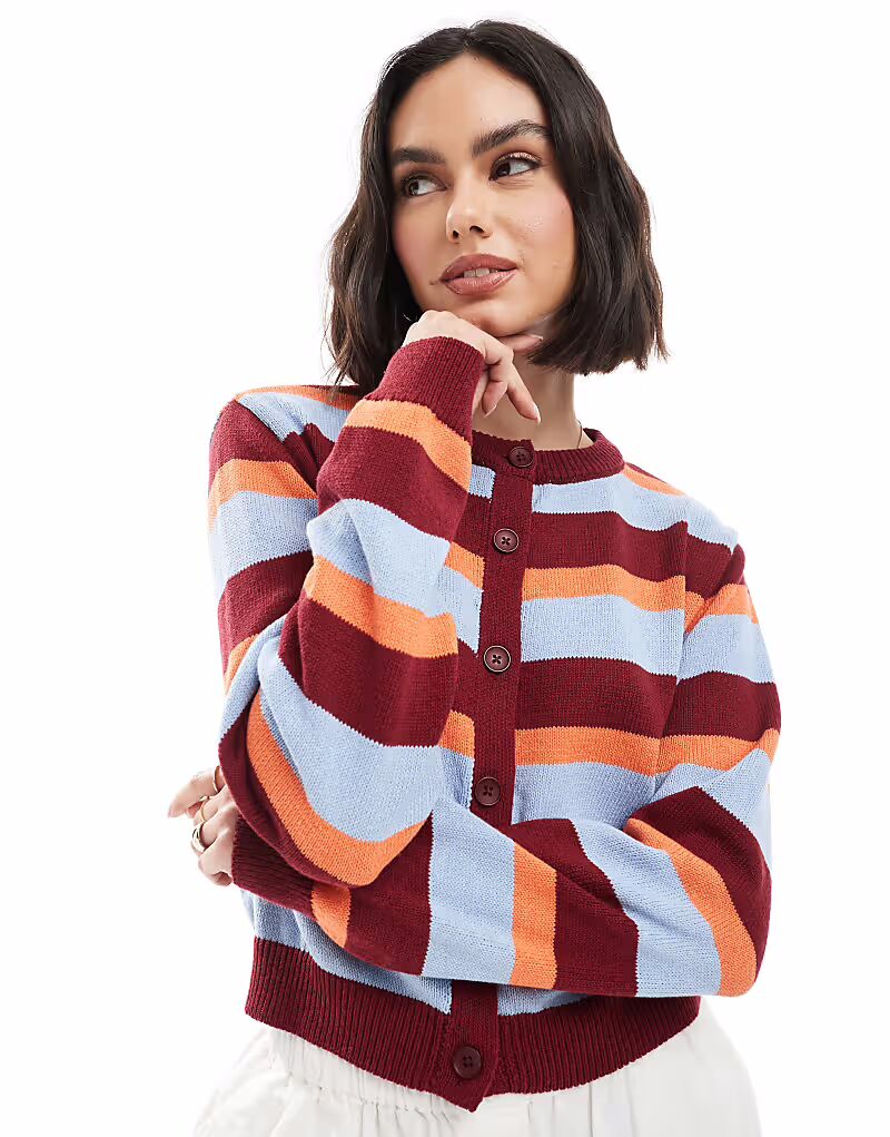 

ASOS DESIGN свободный кардиган в яркую полоску