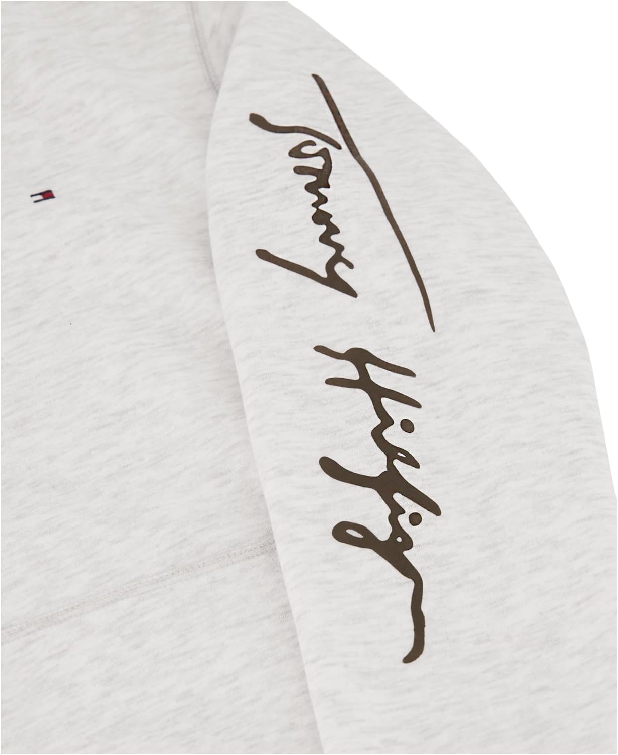 Толстовка с капюшоном Tommy Hilfiger для мальчиков с длинными рукавами из флиса, Signature Oatmeal Heather — фото 4