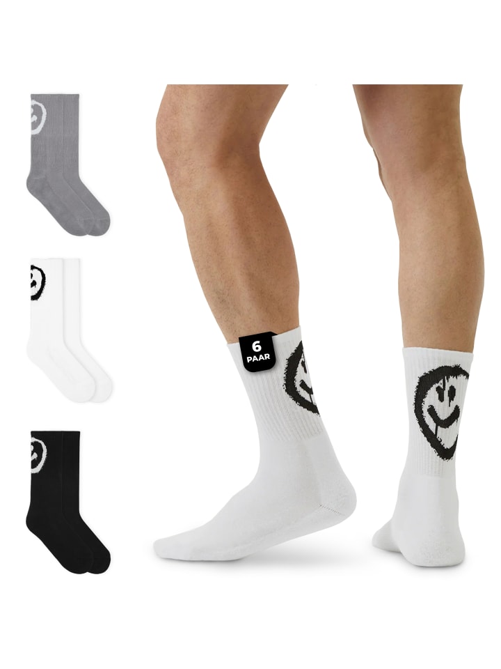 

Von Jungfeld Белые теннисные носки с улыбающимися лицами