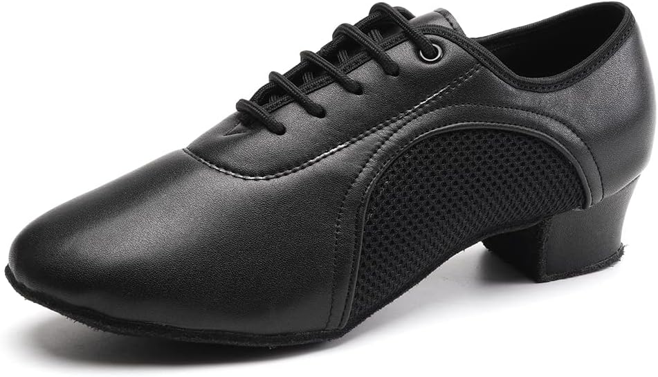 

Туфли для латинских танцев JUODVMP для женщин и мужчин, для практики, с завязками, закрытый носок, стандартные бальные, для обучения и выступлений, модель LHD-NJB, черный
