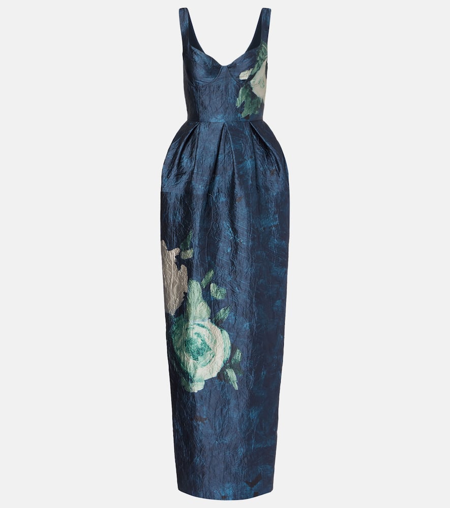 

Цветочное жаккардовое платье Erdem, Exploded Rose Navy