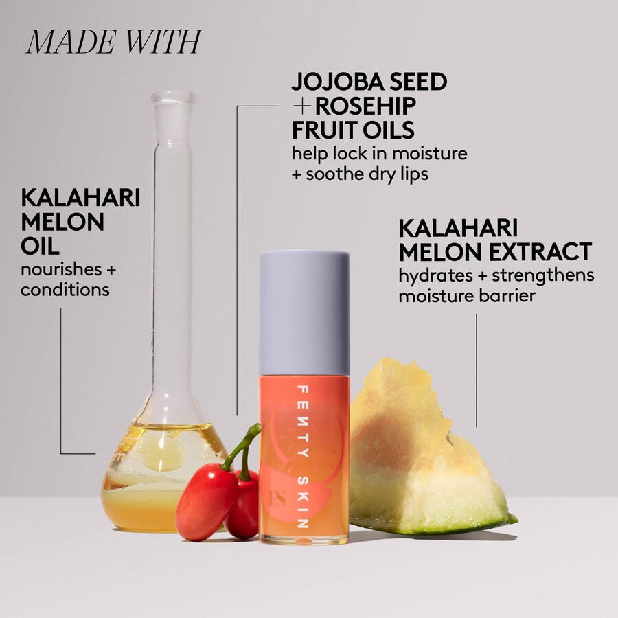 Увлажняющее и укрепляющее масло для губ Fenty Treatz Fenty Beauty by Rihanna, 0.19 oz /5.6 ml, Kalahari Melon — фото 4