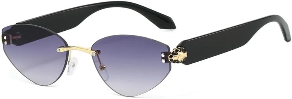 

Роскошные безрамочные солнцезащитные очки овальной формы с градиентным переходом для женщин, сочетающиеся с модными мужскими солнцезащитными очками UV400 SZVVBKK, Black Grey