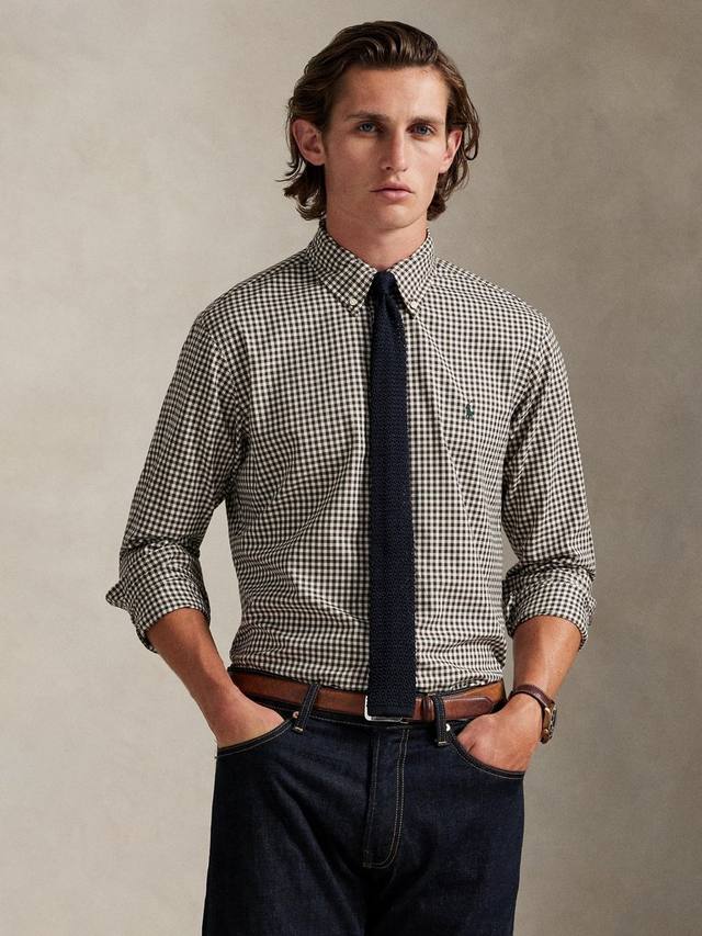 

Кастомная хлопковая рубашка с длинными рукавами и воротником Ralph Lauren