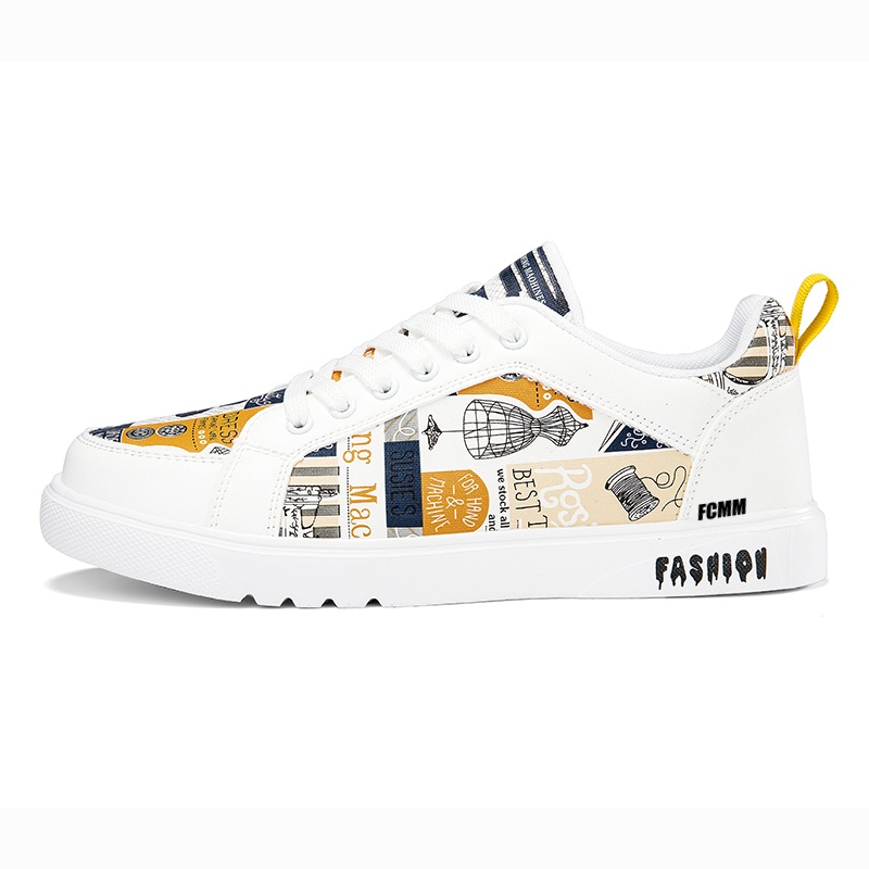 

Детские скейтерские кроссовки для подростков FCMM, белый/желтый