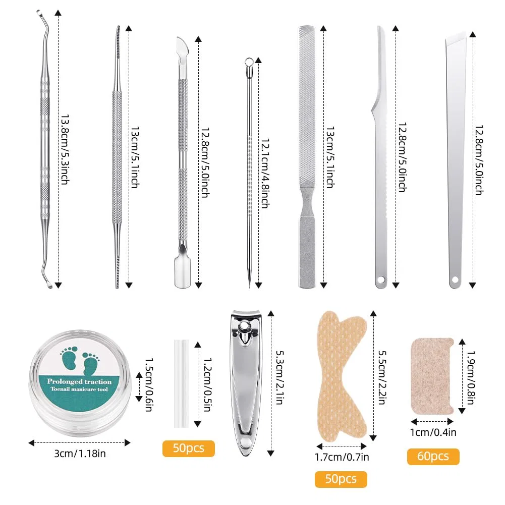 Набор Beugo для вросших ногтей, 110 предметов ‎Beugo, 167 X Toe Nail Correction Plaster Set — фото 2