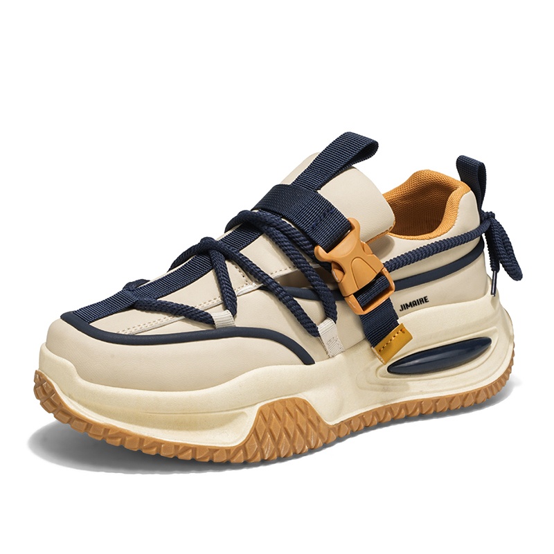 

King Jinmai Дышащие массивные кроссовки мужские низкие бежево-голубые, цвет Beige Blue