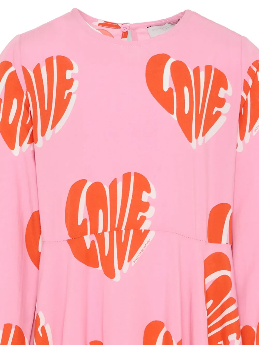 Платье с длинными рукавами и принтом "Love" Stella Mccartney Kids, розовый — фото 3