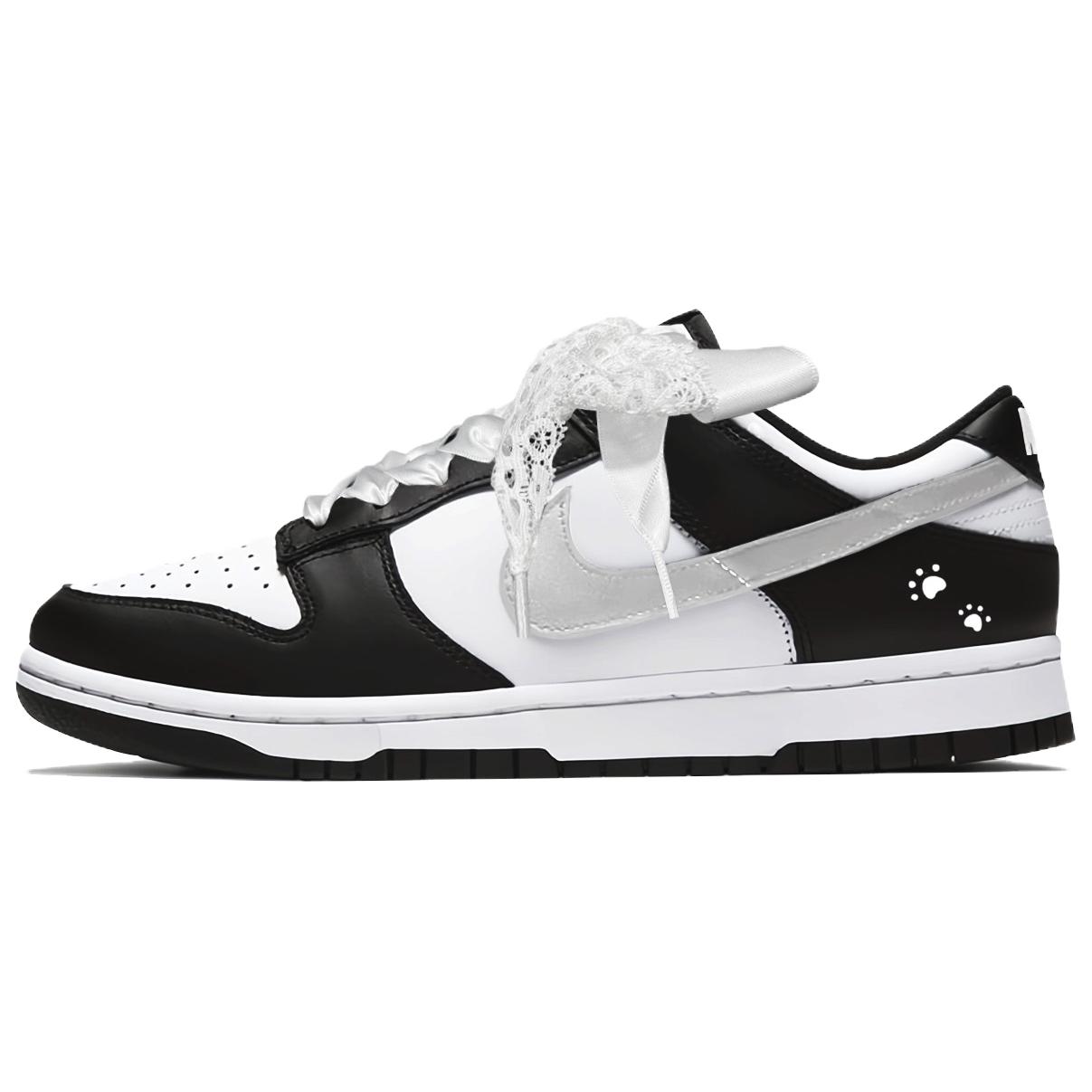 Nike Кроссовки для скейтбординга Dunk Zhi Ye, Moonlight Lace, износостойкие, низкие, женские, серебристо-черные