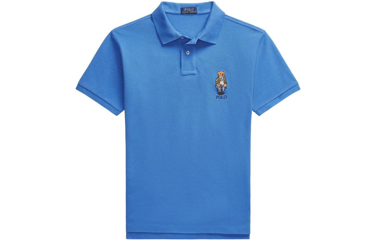 Поло с вышивкой Polo Bear из хлопка Polo Ralph Lauren, синий — фото 3
