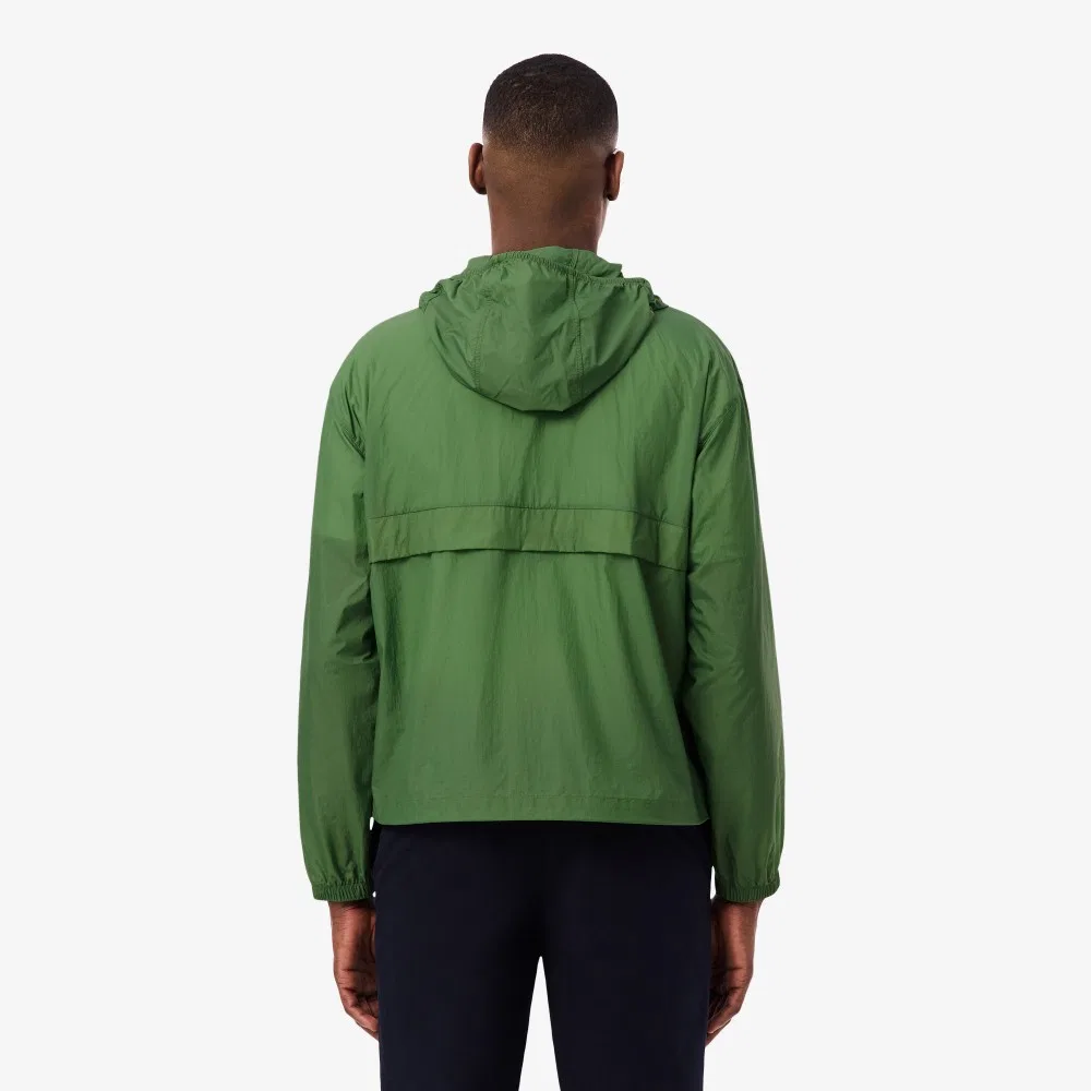 Мужская лёгкая упаковываемая ветровка Lacoste, зелёная — фото 3