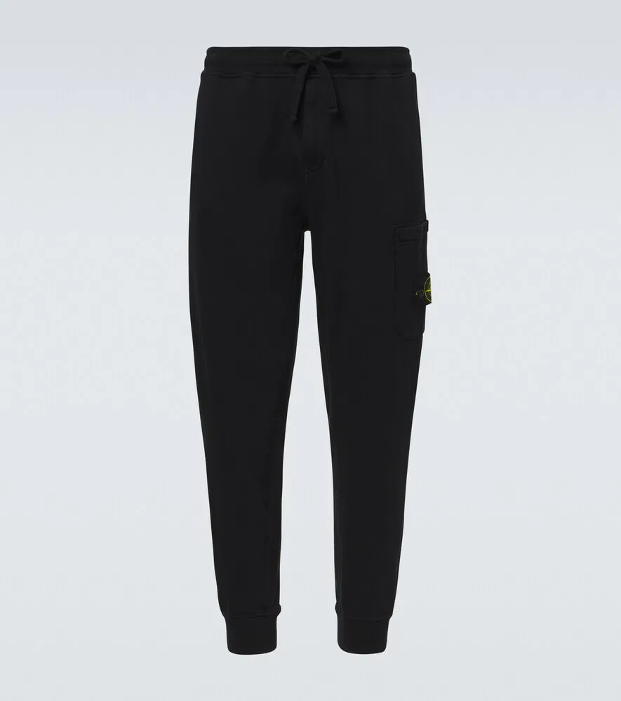 Спортивные штаны Compass из хлопкового флиса Stone Island, черный