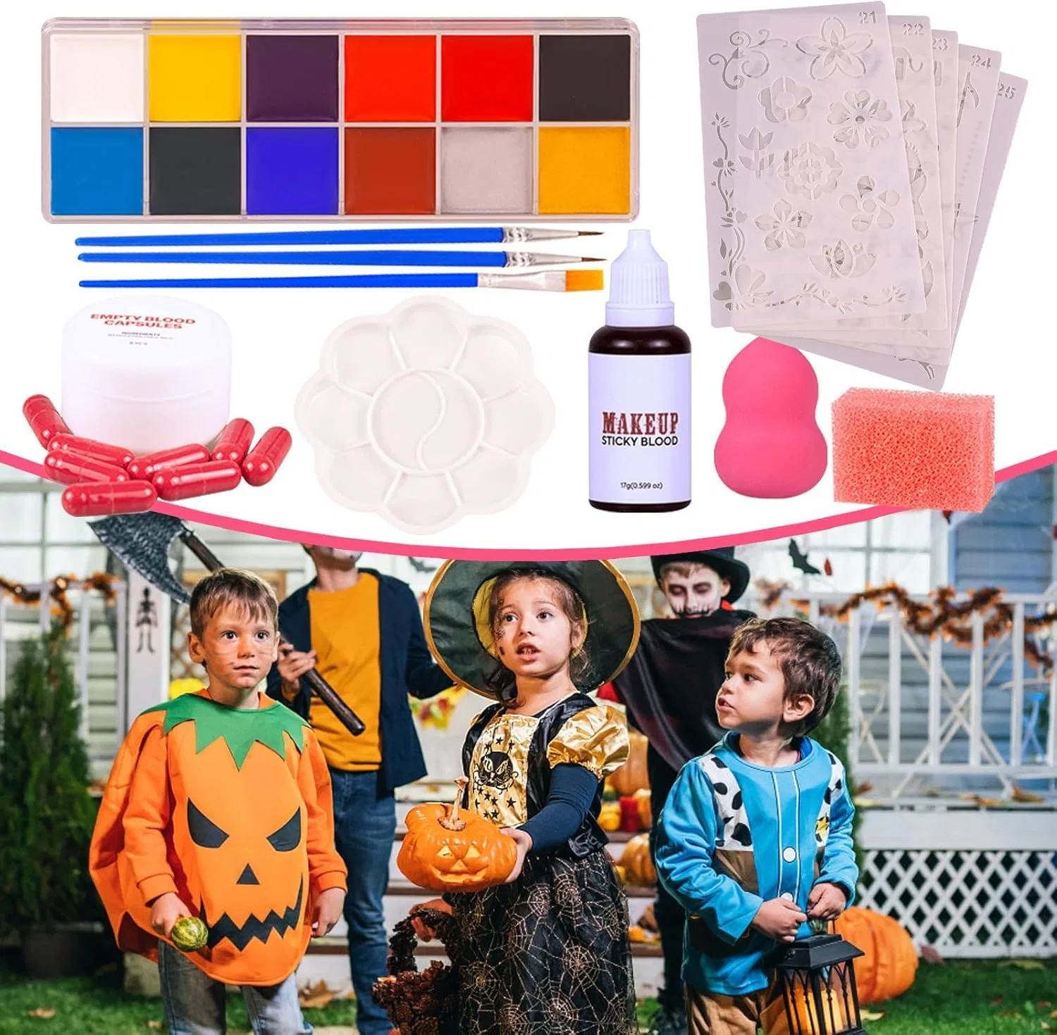 Набор для грима Halloween Oleporel, смываемый — фото 3