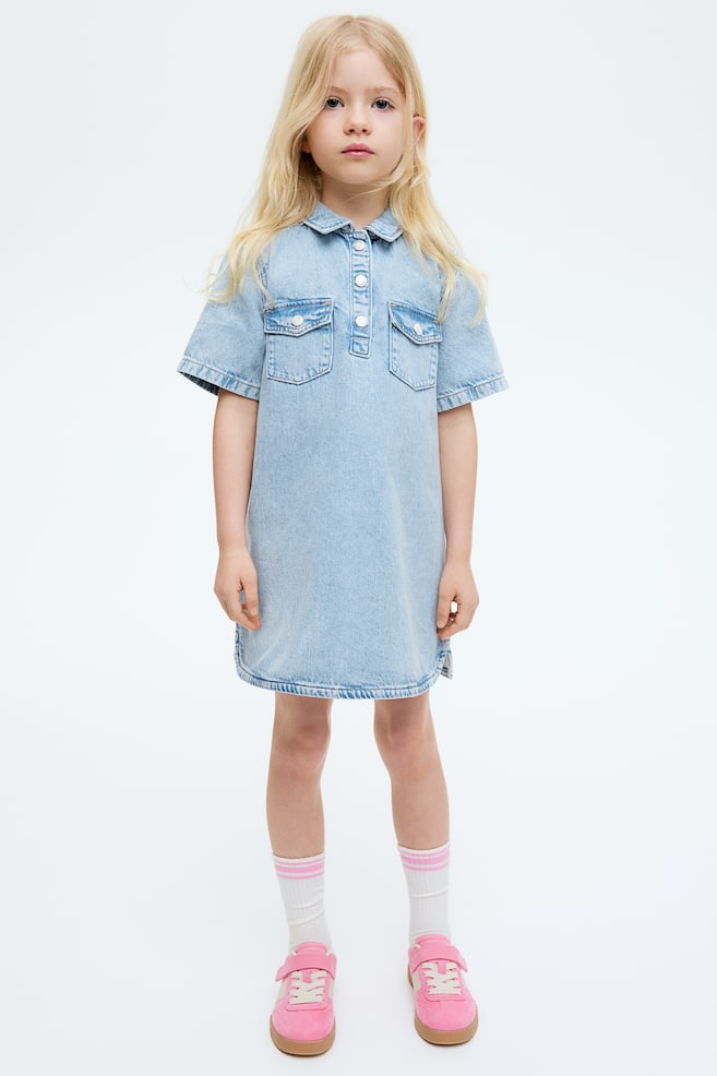 

Платье-Блузка из денима H&M, синий