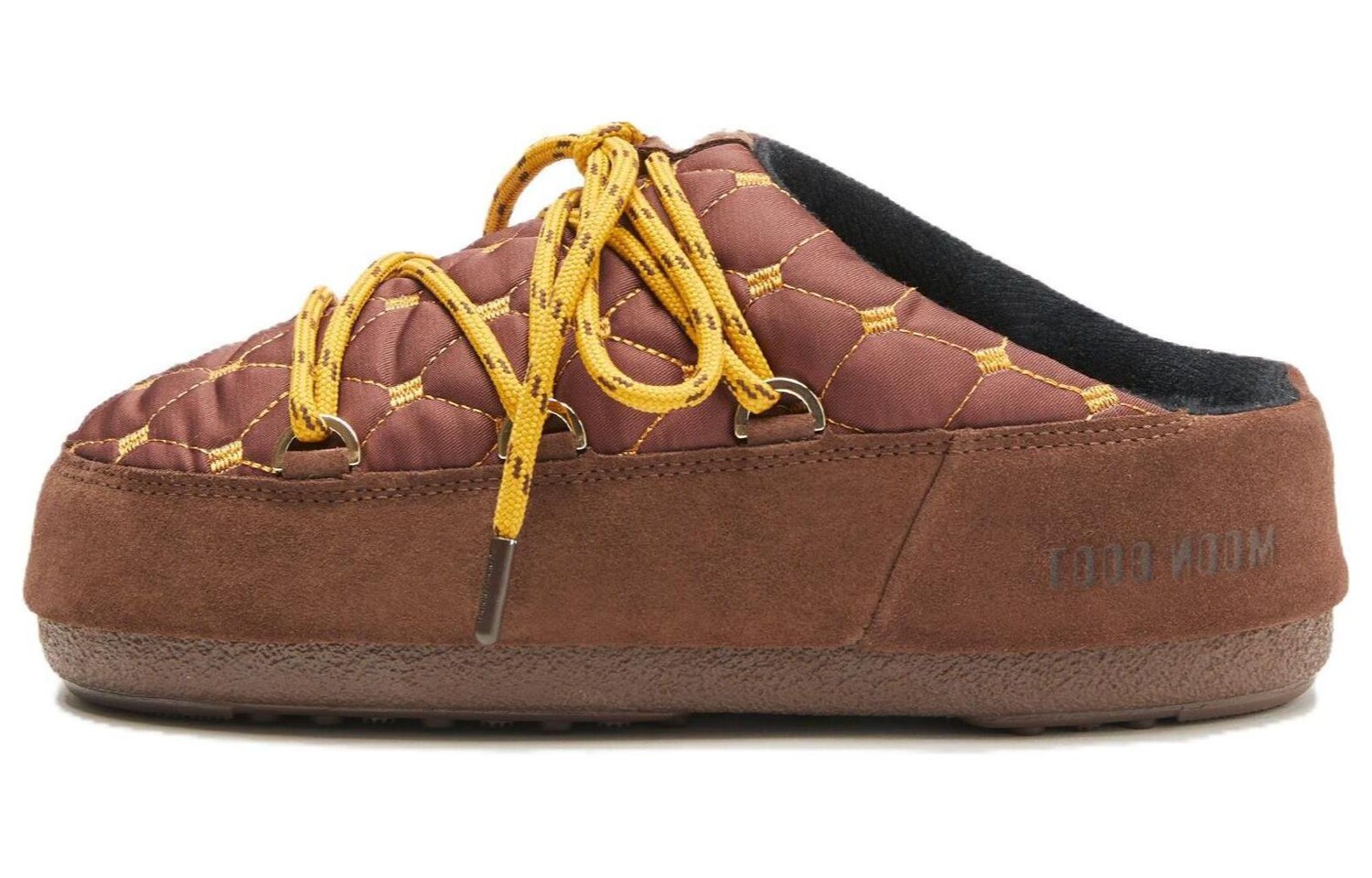 Стеганые мюли со шнуровкой Moon Boot, цвет Red Brown