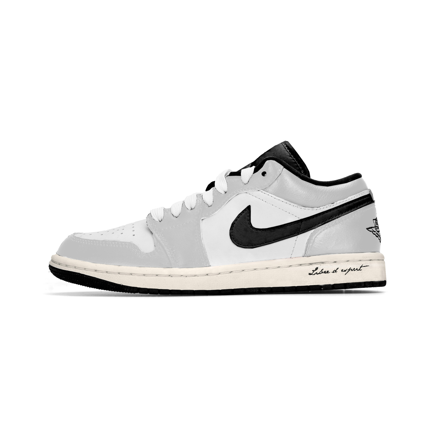 

Jordan Air 1 Lunar Post, Silent Clouds Low top Vintage Basketball Shoes Unisex Gray