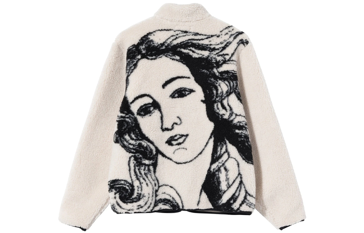 Stussy Венеция Жаккардовая Шерповая Куртка, Milk White — фото 3