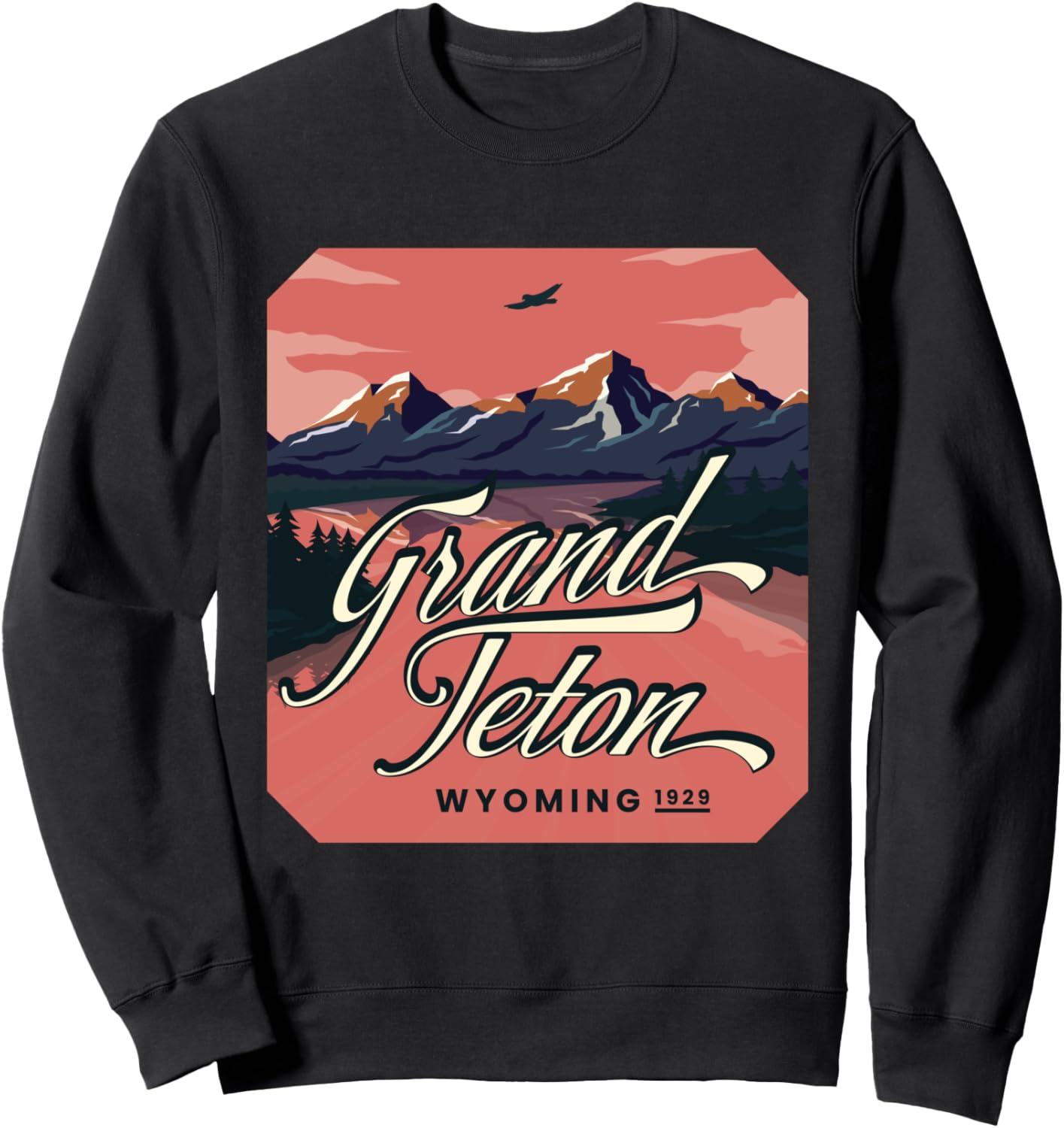 

Толстовка с надписью «Национальный парк Гранд-Тетон, Вайоминг, США, подарок для любителей пеших походов» Grand Teton & Unique Gifts, черный