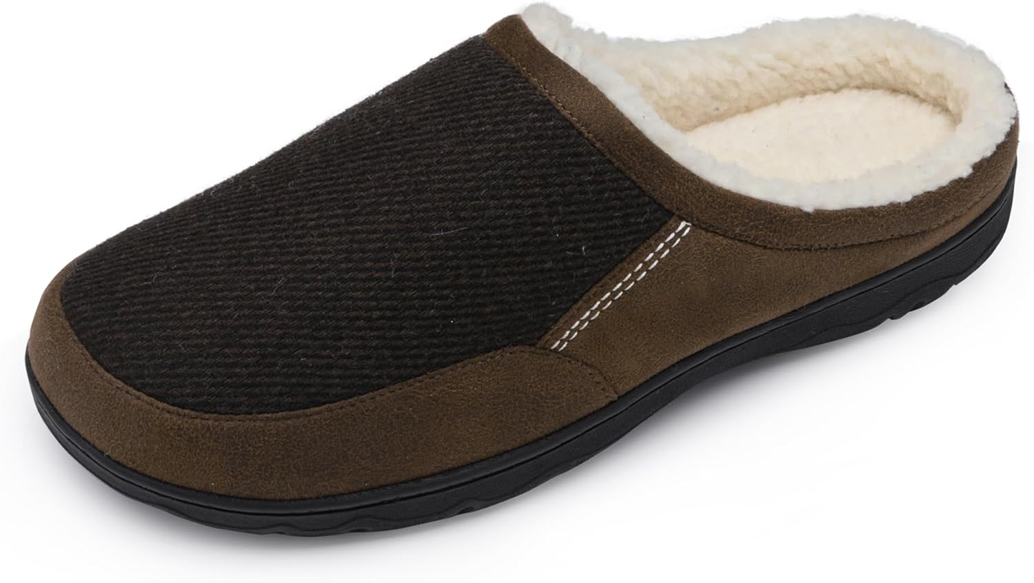 

Мужские уютные тапочки DREAM PAIRS с ортопедической подошвой и мягкой плюшевой подкладкой, удобные для дома и улицы, можно стирать, коричневый