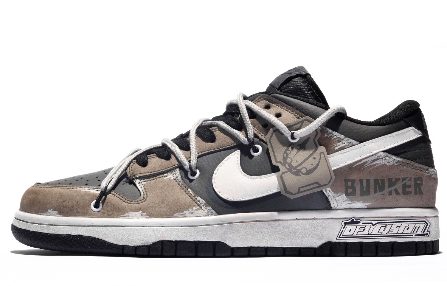 

Кроссовки Nike Dunk Skateboarding Shoes Women's Low-top Beige/black/brown, цвет Off White