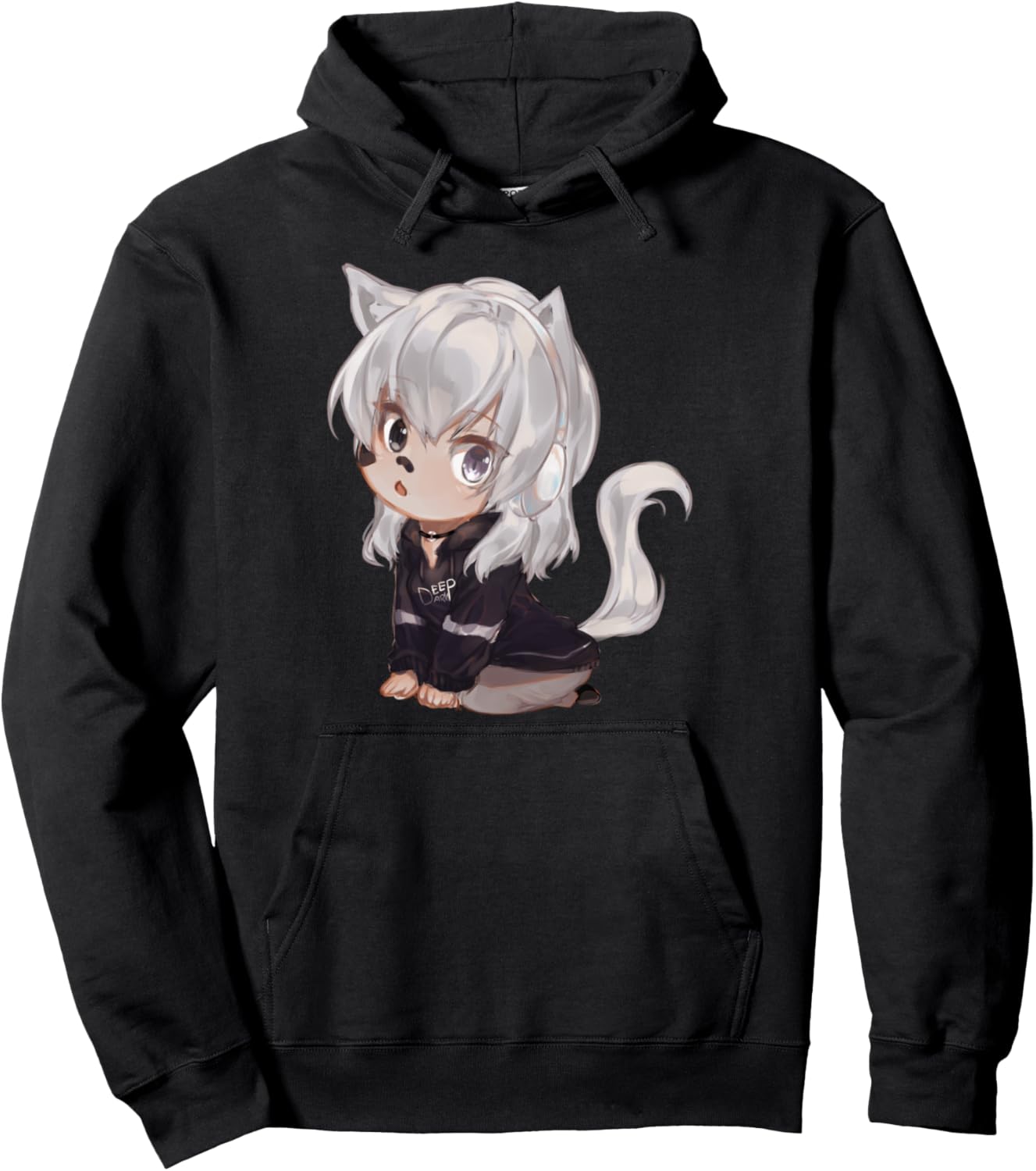 

Милая аниме-кошка, кавайный чиби, подарок для любителя японских кошек, худи Anime Lover Gifts By R Designer, черный