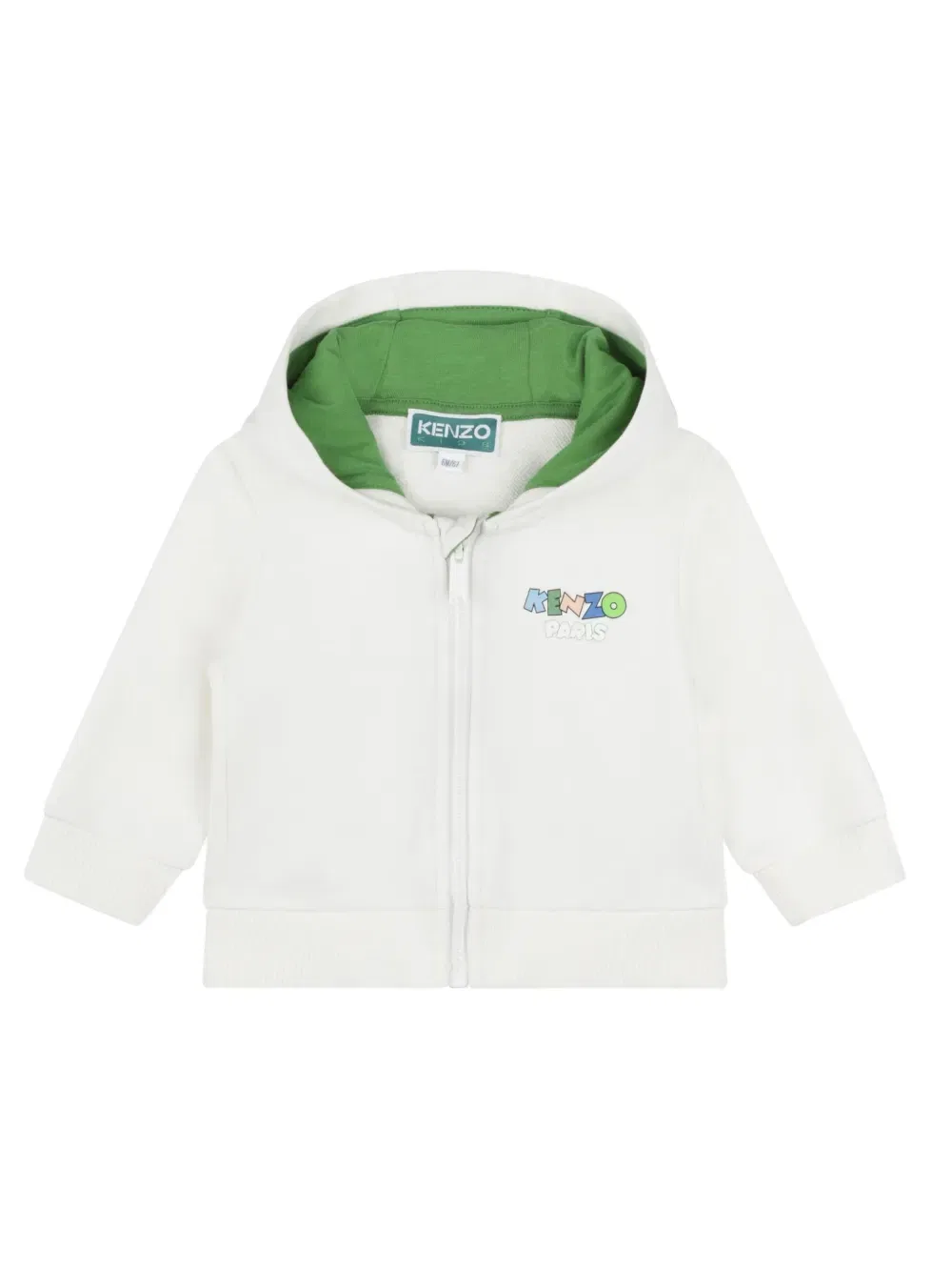 Толстовка с капюшоном из флиса с принтом логотипа Kenzo Kids, белый