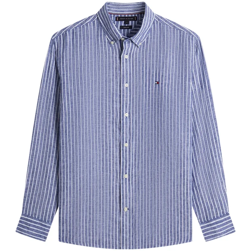 Рубашка мужская с лацканом Moderate Tommy Hilfiger, синий белый stripes 0a4