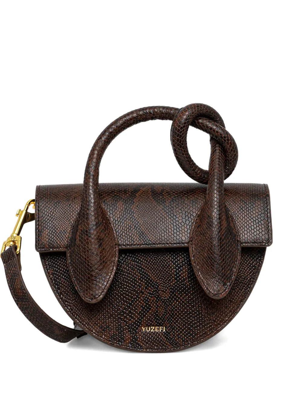 

Сумка-тоут с тиснением "крендель" Yuzefi, коричневый