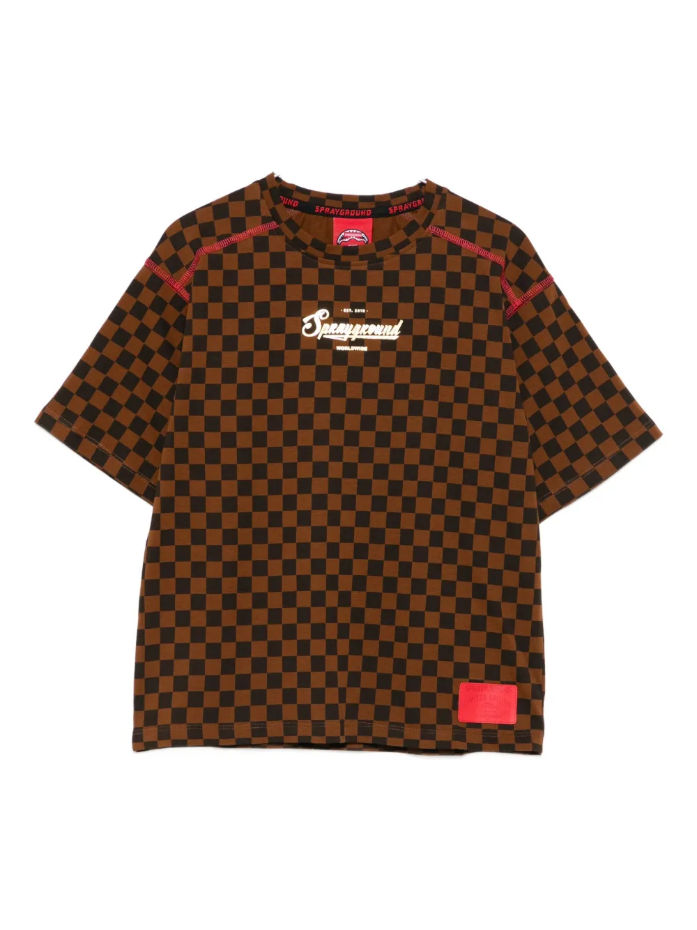 

Футболка в клетку Sprayground Kid, коричневый