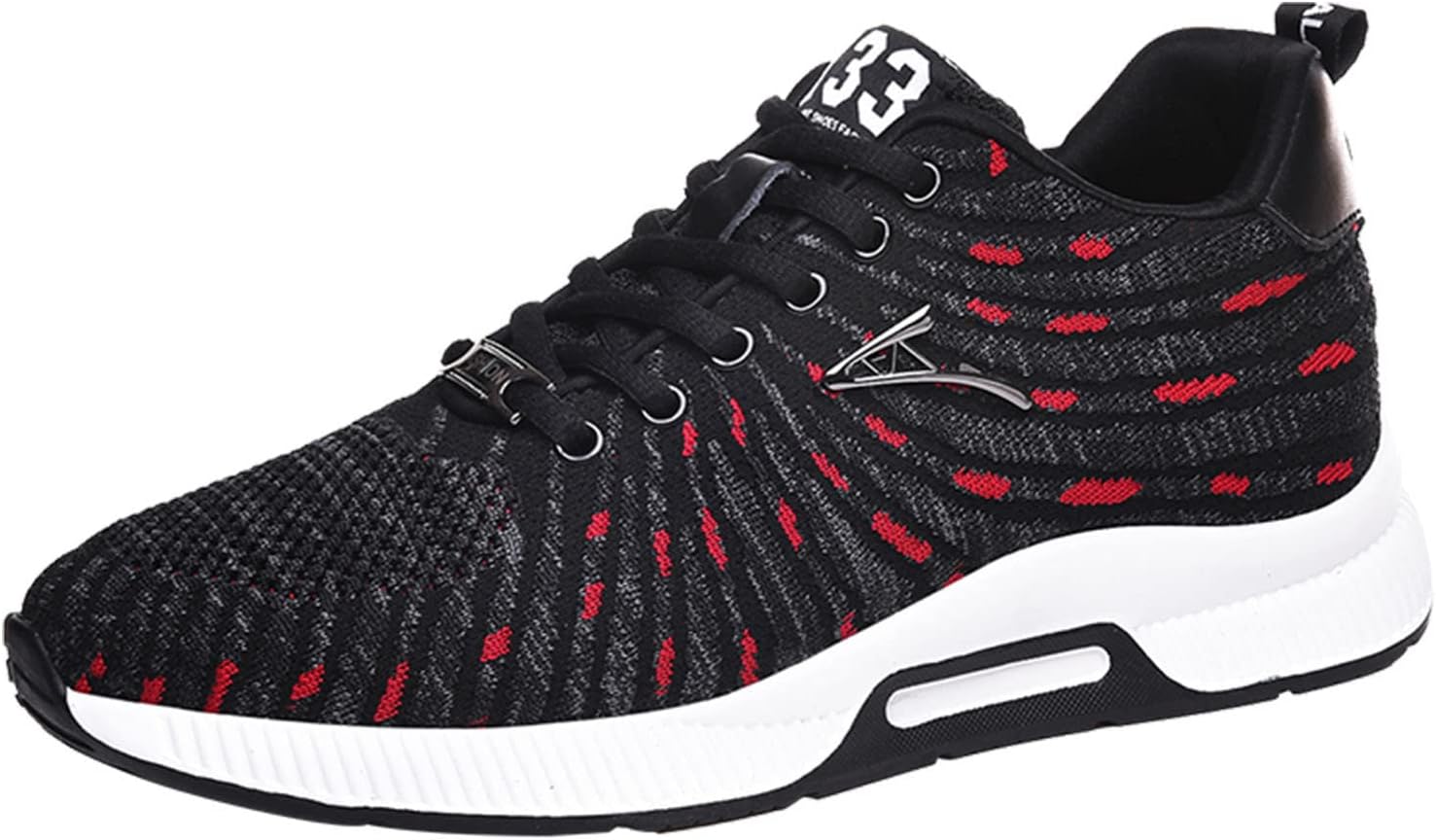 

Мужские кроссовки-лифты, повседневные вязаные сетчатые спортивные кроссовки для ходьбы, невидимые обувь с увеличением роста, модные кроссовки Meidiastra, черный/красный