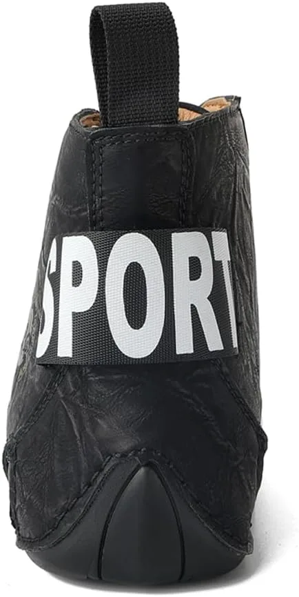 

Мужские высокие сапоги из натуральной кожи ручной работы, водонепроницаемые, с нескользящей подошвой Abborora, черный