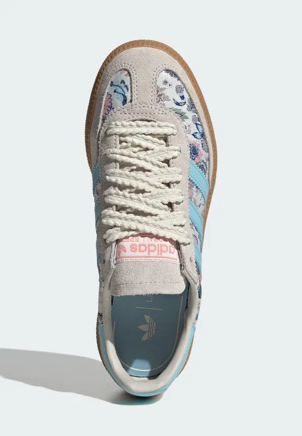 Кроссовки Adidas Originals Liberty London Handball Spezial, цвет офф-вайт, айси блю, гам — фото 3