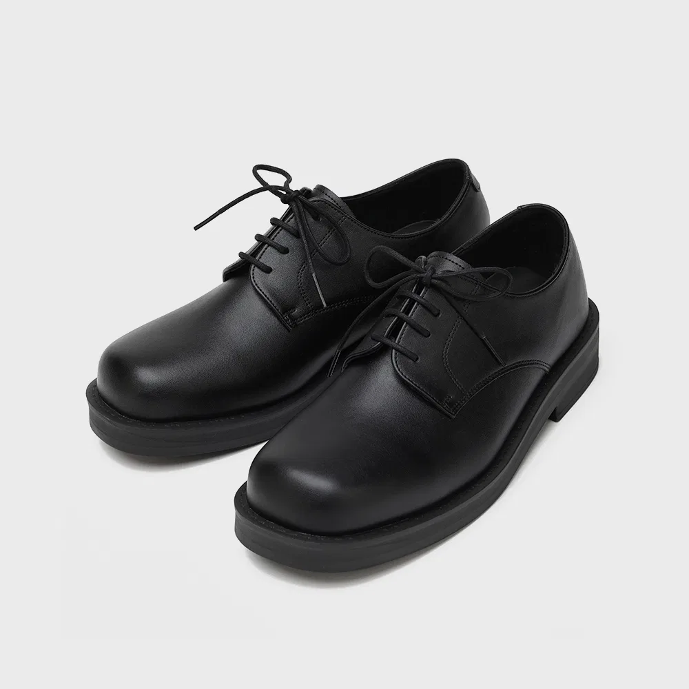 Мужские матовые чёрные дерби Second.A Light Bold Shape Minimal Derby SL31 от Firenze.A — фото 2