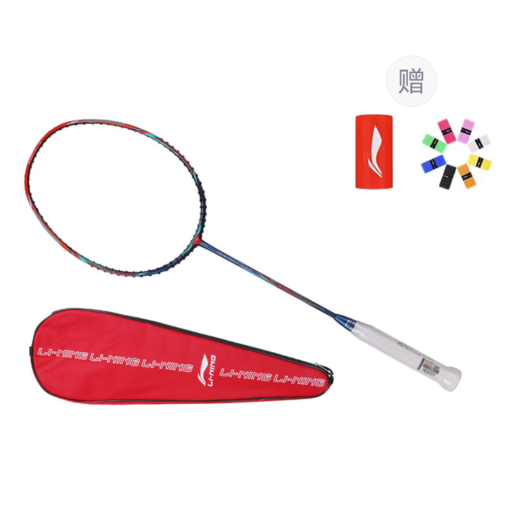 

LINING Ракетка для бадминтона Windy Collection 6000C, наступательная, жесткая головка, продвинутый уровень, унисекс, одинарная рукоятка, красный синий