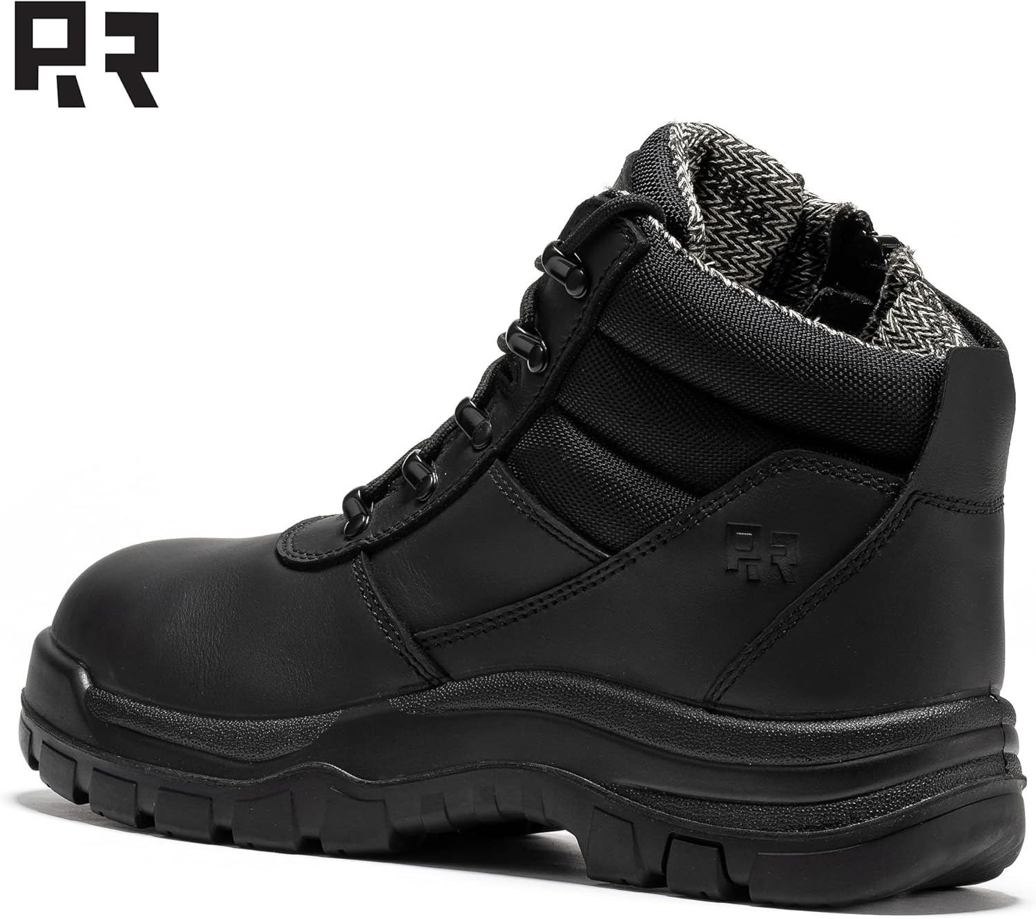 Мужские ботинки ROCKROOSTER Oxford из пшеницы, 13 см, с композитным носком ASTM F2413-18, защита от электропроводности (EH), противоскользящие, с боковой молнией, ширина EE, комфорт Coolmax, нубуковая кожа, резиновая подошва, черный — фото 3