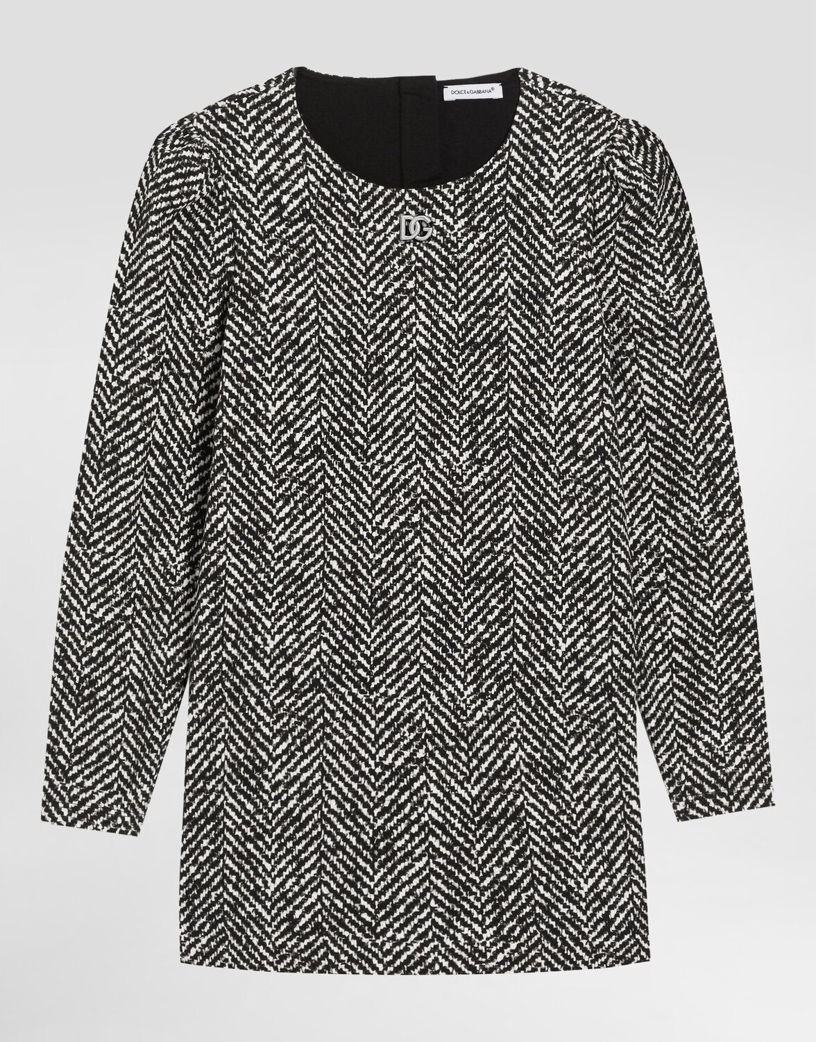 

Платье из интерлока с принтом "елочка" Dolce&Gabbana, мультиколор