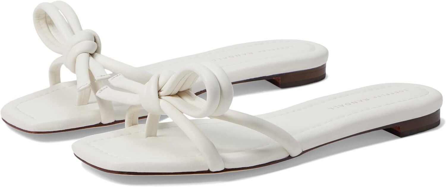 

Сандалии Loeffler Randall Hadley Leather Bow Flat Sandal, белый