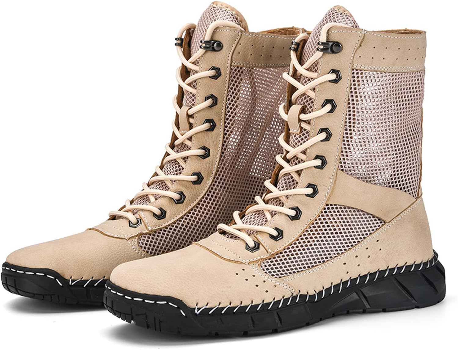 

Женские ультратонкие ботильоны с сеткой и ремешком, короткие, ретро, с круглым носком, дышащие, противоскользящие, для походов, прогулок, кемпинга и повседневной носки Bedgmdeg, хаки