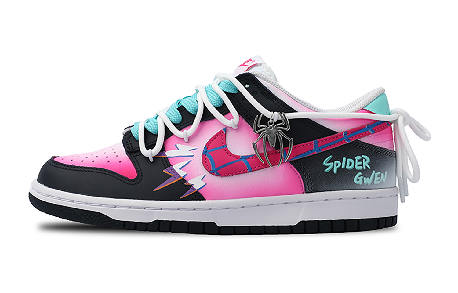 

Кроссовки Nike Dunk Skateboarding Shoes Women's Low-top Black/pink/white, черный