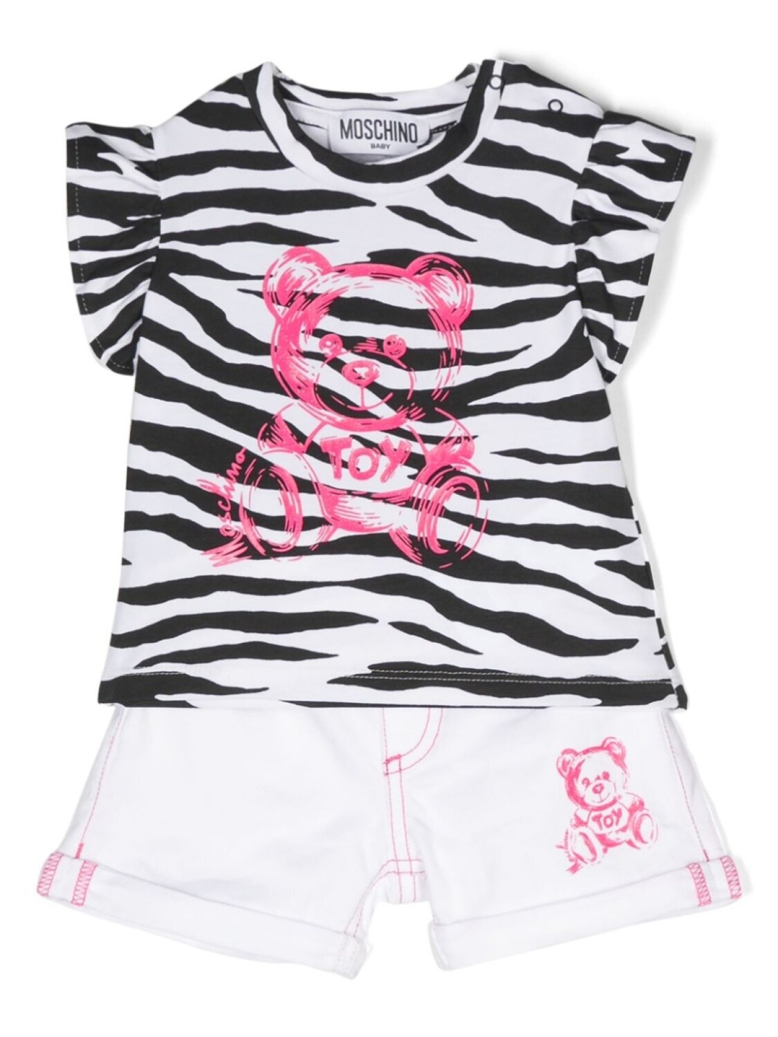 

Moschino Kids комплект из топа и шортов с принтом Teddy Bear, белый