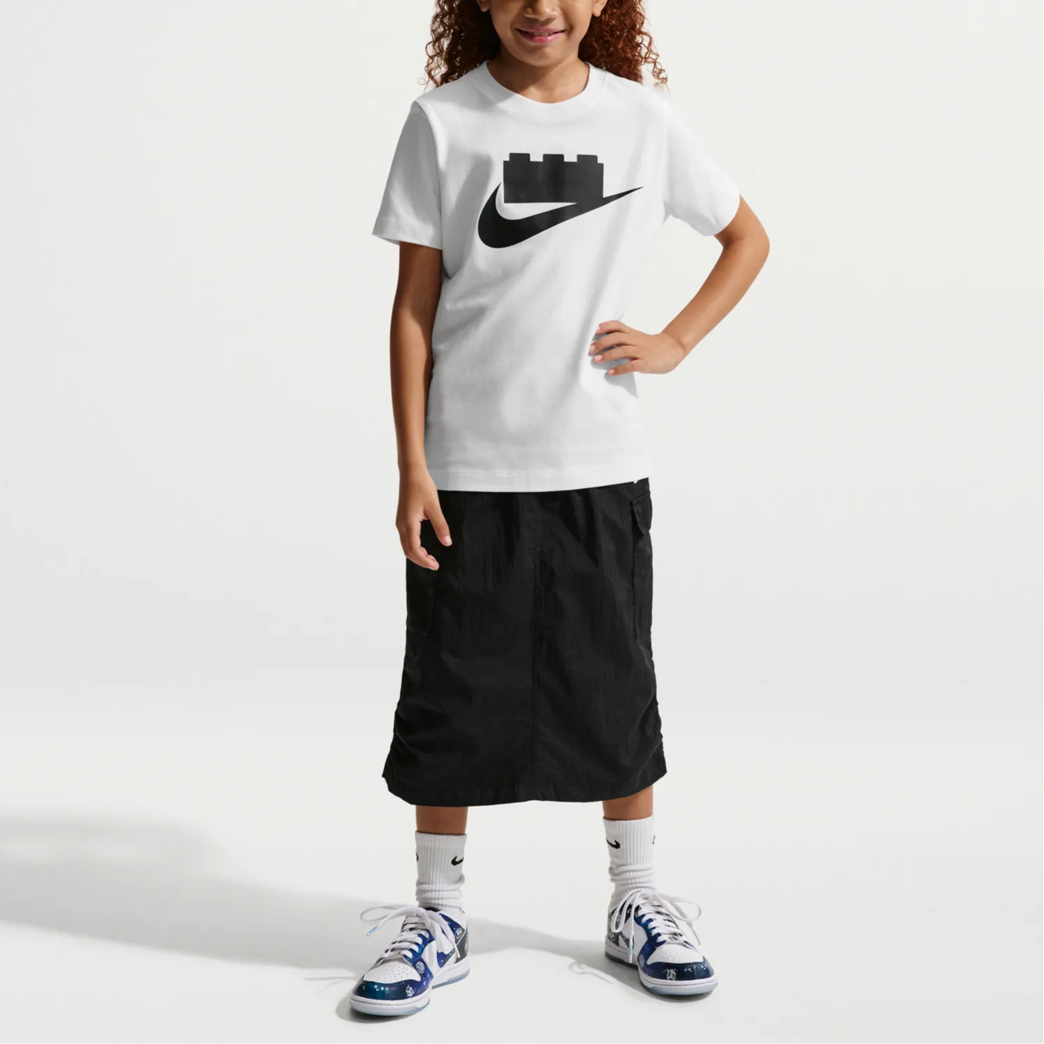 Футболка LEGO с круглым вырезом Nike, белый/черный — фото 4